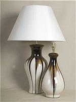 ALEXANDERS  CHOCOLATE FISHTAIL LAMP OR LUTE LAMP